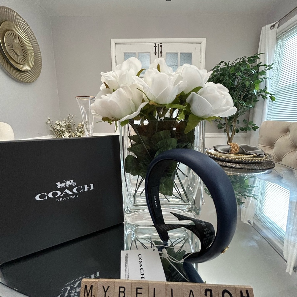 NWT Coach Navy Headband with box
